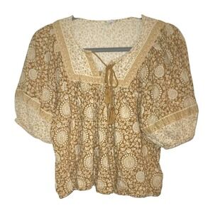 Old Navy Woman Boho Top Sz XS Western Hippie Cottagecore Festival Peasant Beachy